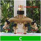 Jinchao-Brass Pipe Fittings, 4 Way Brass Tap Adaptor, Hose Valve Manifold Hose Splitter Tap Hose Fittings,1PC Four Channel Water Distributor, Repair Fittings (Color : C) - Image 2