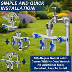 4 Way Garden Hose Splitter, 304 Stainless Steel Hose Splitter with 4 Shut-Off Valves, Heavy Duty Outdoor Faucet Adapter, 3/4" GHT Full Flow Hose Connector for Garden Irrigation - Image 4