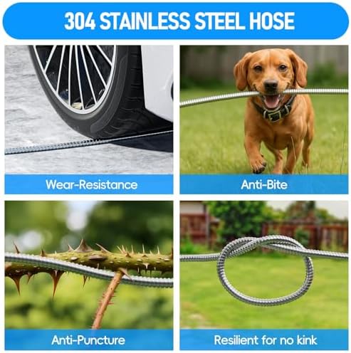 SPECILITE Stainless Steel Garden Hose Reel with 100FT Drinking Water Hose - Image 6