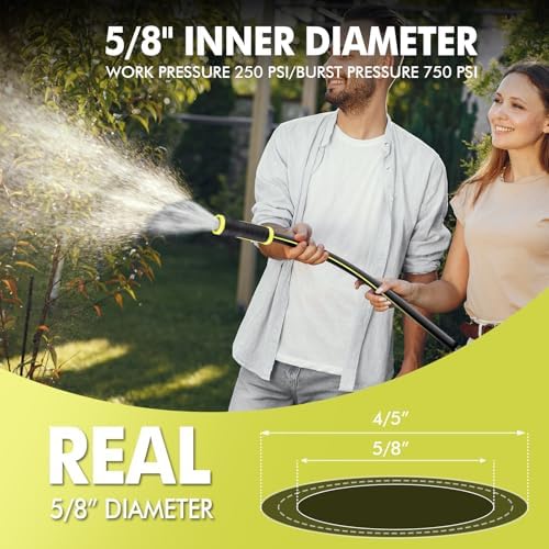200 FT Heavy Duty Garden Hose, 5/8 in Rubber Water Hose - Image 2