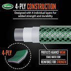 Scotts 50 ft. Heavy Duty Garden Hose – 5/8 in. Diameter, 4-Ply, 400 PSI High-Pressure, Easy-to-Coil Water Hose with Crush-Resistant Couplings and Twist-Resistant Collar for Lawn and Garden - Image 4