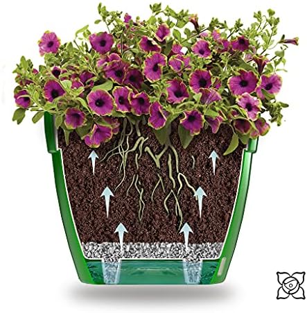 Gardenera 11.8" ASTI Self Watering Planter (Set of 3) in Menthol/White - Modern Flower Pot with Water Level Indicator for All House Plants, Flowers, Herbs, Succulents and Hanging Plants - Image 5