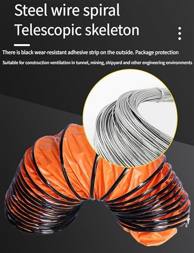 36" Industrial PVC Flexible Duct Hose - Versatile Ducting for Blower Fans, Attic Exhaust, Residential & Factory Applications, Durable & Lightweight Utility Ventilation Solution - Image 3