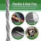 SKYWARD 100ft Stainless Steel Garden Hose,Brass Nozzle,Leakproof,Kink Free - Image 3