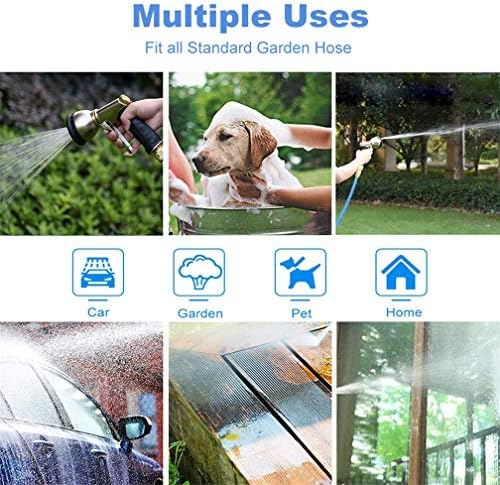Garden Hose Nozzle Sprayer Gun, 9 Adjustable Watering Patterns, Heavy Duty Metal High Pressure Water Gun, Comfort Grip Gardening Watering Tool for Car Washing, Watering Lawn, Pet Shower, Road Cleaning - Image 7