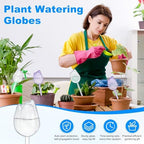 M METERXITY 4-Pack Plant Watering Globes, 9.4 Inch Plastic Self Watering Planter Insert for Indoor/Outdoor Plants, Self Water Devices [Transparent/Purple] - Image 2