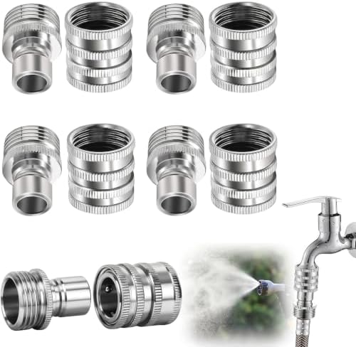 Stainless Steel Garden Hose Quick Connect Fittings, 3/4 Inch GHT by Unknown