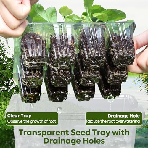 MIXC 6 Pack Seed Starter Kit with Grow Light, Humidity Dome, Transparent - Image 4