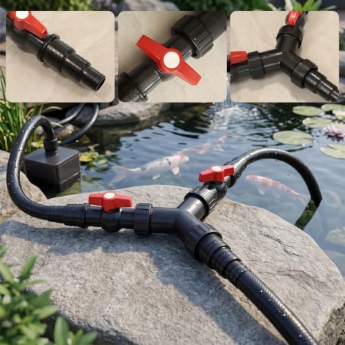 3 Way Hose Connector, Y Pond Hose Adapter (25/32/38mm), Pond Pump Y Water Distributor for Fish Tank & Water Tank for Irrigation (CST-02F) - Image 6