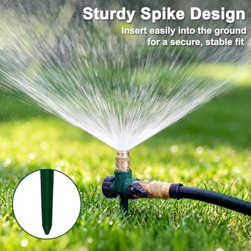 FANHAO 3-Pack Heavy-Duty Metal Lawn Sprinkler for Yard, 360° Adjustable Garden Water Sprinkler with Spike Base, Large Area Irrigation System for Lawn, Grass, Patio & Backyard - Image 3