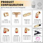 CheeMuii 60 Pcs Brass DOT Air Line Fittings Kit DOT Push to Connect Fitting - Image 2