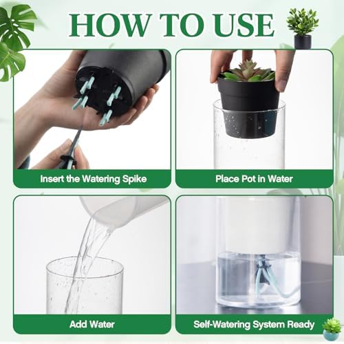 60 Pack Self Watering Spikes for Plants with Wick Rope,Small - Image 3