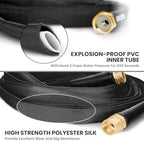 Giraffe Tools 100FT Garden Hose, Ultra-Lightweight & Lay-Flat Design, Anti-Kink Flexible Water Hose with 9-Pattern Multi-Function Spray Nozzle, Heavy-Duty Leak-Proof, Black - Image 4