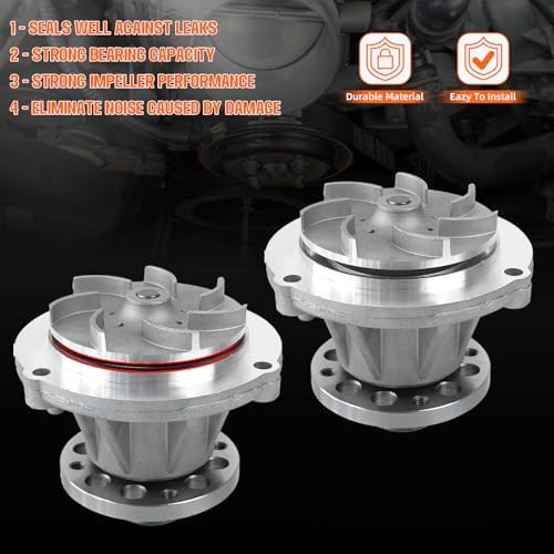 AW6058 Professional Water Pump Kit with Gasket Compatible With 6.0L Ford Super Duty 2004-2007 Excursion E-350 2004-2005 E-350 2004-2010 E-450 2004-2008 - Image 3