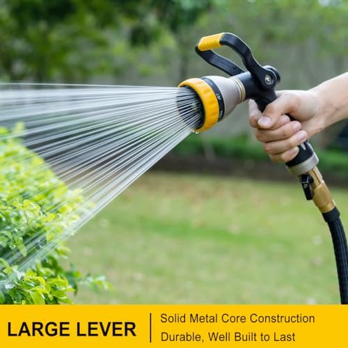 FANHAO Fireman Style Garden Hose Nozzle Heavy Duty Metal, 8 Spray Patterns - Image 2