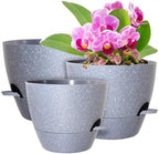 WSMKSZ 12/10/9 inch Self Watering Pots for Indoor Outdoor Plants, Set of 3 by WSMKSZ