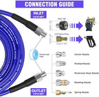 NIFUAL 200FT Sewer Jetter Kit for Pressure Washer, 5800PSI Drain Cleaner Hose 1/4 Inch NPT Corner, Rotating and Button Hose Sewer Jetting Nozzle Waterproof Tape Pearl Corsage Pin Spanner Glove - Image 2