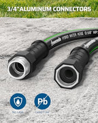 DEWENWILS Garden Hose 5/8" × 50ft, Heavy Duty, Flexible, Lightweight Hybrid Water Hose with Swivel Handle in Solid Aluminum Fittings, No Kink, CE & RoHS Listed, Black+Green - Image 3