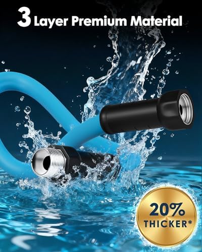 AAIN 75 FT RV Water Hose with Storage Bag, 5/8" Premium Lead‑Free Drinking Water Hose, Heavy Duty, No‑Kink Flexible Design, Ideal for RV, Camper, Truck, Garden – Blue - Image 3