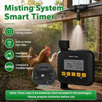 Misters for Outside Patio with Timer, 33FT/10M Chicken Coop Misting System for Cooling with 8 Brass Nozzles, Outdoor Mister for Patio Backyard Garden Greenhouse Livestock - Image 3