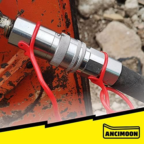 1/2’’ NPT Skid Steer Hydraulic Couplers, Bobcat Flat Face Quick Connect Fittings with 2PCS Dust Covers - Image 6
