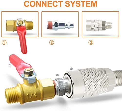 GASHER 12PCS 1/2-Inch Male Industrial Coupler,1/4 Basic Flow Quick Connect Air Coupler - Image 3