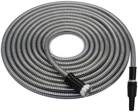 Stainless Steel Hose,Lightweight Metal Garden Flexible Water Hose,Shower Hose 25/50/75/100 FT (50) - Image 6