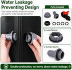 132 Gallon Collapsible Rain Barrel, Portable Rainwater Collection System, Water Storage Tank, Rain Catcher Barrel with Two Spigots and Overflow Kit, Rain Water Barrel Collector for Garden, Black - Image 7