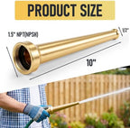 Shimeyao 1-1/2" NPSH/NPT Brass Hose Nozzle, 10" Length, 1/2" Orifice - Image 2