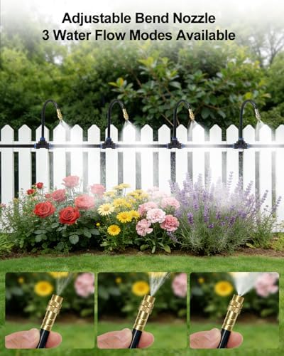 Drip Irrigation System 200FT 5/16", 2026-Upgrade Garden Sprinkler Kit with 32PCS 360° Adjustable Copper Nozzles, Automatic Misting Watering System for Raised Beds, Greenhouse, Lawn, Patio, Yard - Image 3
