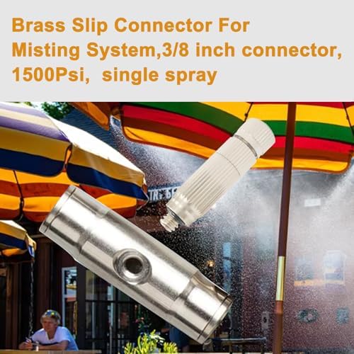 25pcs Nickel Plated Brass Push to Connect Fitting For High Pressure Up to1740 psi Misting System, Misting Coupling Slip Lock (One Hole), 3/8" Tube OD,Straight Union - Image 3