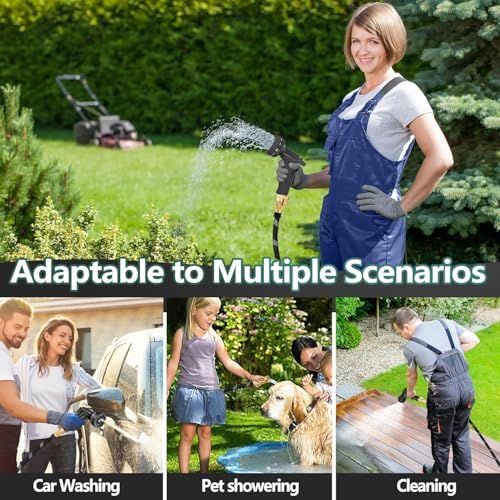 50 ft Garden Hose, Non-Expandable Lightweight All-Weather Water Hoses, Ultra Durable and Flexible Garden Hose with 10-Function Spray Nozzle, Leak-Free Connections Garden Hoses for Yard, Lawn,Outdoor - Image 7