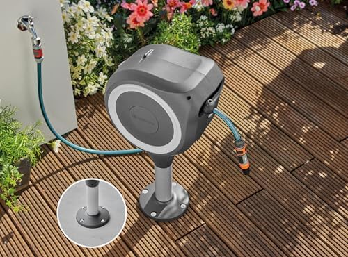 Gardena Garden and Patio Hose Box Rollup M: Weatherproof Box with roll-up Technology and 20m Hose, Irrigation of Medium-Sized Gardens with Patio, Automatic retraction, White (18615-20) - Image 4