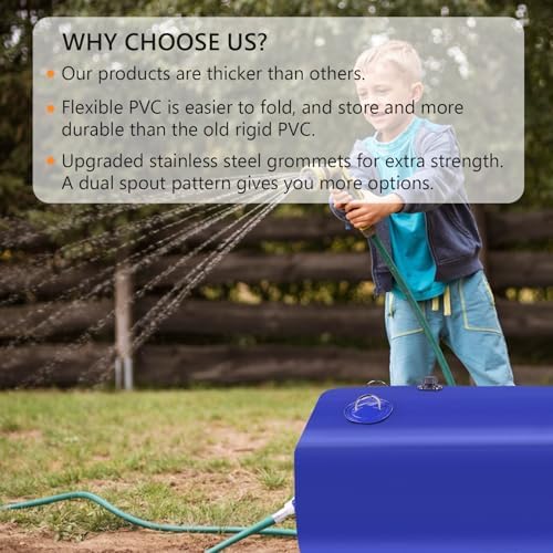 Foldable Portable Water Storage Bladder - 105 Gallon Large Water Tank with 3/4" PVC Spigot and Hose Kit for Camping, Garden, Emergency - Image 5