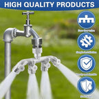 4 Way Garden Hose Splitter, 304 Stainless Steel Outdoor Faucet Splitter with 4 Individual Shut Off Valves, 3/4" GHT High Flow Hose Bib Spigot Connector - Image 6