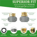Garden Hose Repair Kit, Fits 3/4 And 5/8 Inch Hoses, Solid Male And Female Hose End Replacement, Water Hose Repair Fix Connector(1 Set) - Image 4