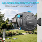 Garden Retractable Hose Reel, 1/2 Inch x 110 ft Wall Mounted Hose Reel - Image 6