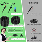 250FT Drip Irrigation Kit – 2026 New Quick-Connect Micro Irrigation System with 1/4'' 1/2'' Tubing, Locking Nozzle Emitters, Adjustable Misting Sprayers for Gardens, Lawns,Raised Beds and Greenhouses - Image 7