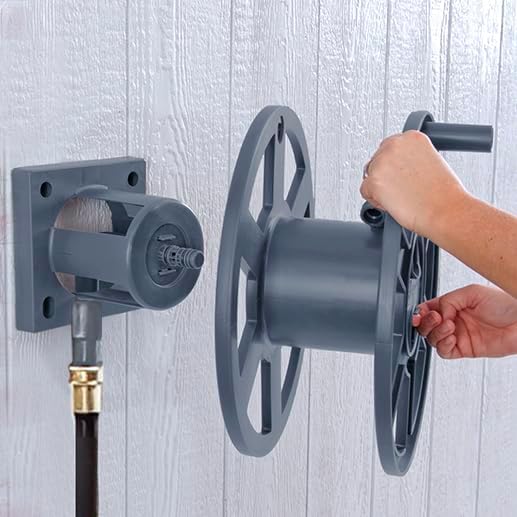 Liberty Garden Products Basics 510 Wall Mount Hose Reel, Gray Side Reel - Image 5