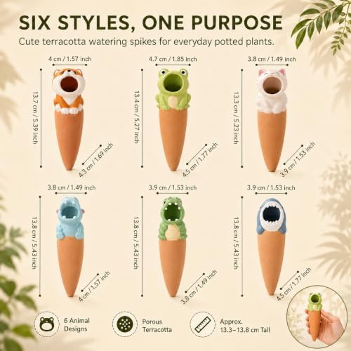 Terracotta Watering Spikes, Animal Shape Automatic Self-Watering Globes, Slow Release Plant Waterer Devices for Indoor Outdoor Plants, Home, Office, Balcony & Patio (2 Set) - Image 5