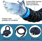 100 ft Expandable Garden Hose - Kink Free Flexible Water Hose with Controlled 10-Function Nozzle, 3/4 Solid Connectors, Durable 3750D Fabric, 4-Layer Latex Core - Image 3