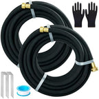 AMRITA 1/2"Soaker Hose KIT, 25ft 2Pack Garden Drip Hoses Brass Couplings by AMRITA