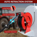 Fuel Hose Reel with Fueling Nozzle, 3/4" x 50FT Retractable Diesel Hose Reel, 300 PSI Industrial Heavy Duty Auto Swivel Rewind Hose Holder Reels, for Vehicle Tank Truck Trailer Ship - Image 4