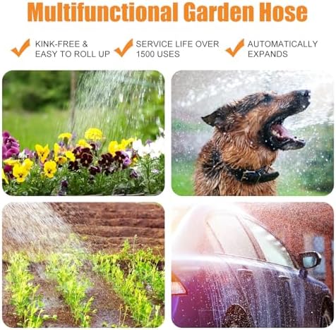 Garden Hose 75FT, Camper Water Hose with Nozzle Flexible Garden Water Hose - Burst-Resistant, Kink-Free, High-Pressure, All-Weather Use for Lawns, Gardens, and Outdoor Cleaning - Image 5