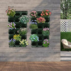 36 Pockets Vertical Wall Planter, Wall Mounted Flower Pot Holder with 180LB Capacity,10.56 oz Self Watering Pots & 36 Non-Woven Bags for Indoor Outdoor Herbs,Flowers,Strawberries (Army Green) - Image 2