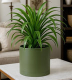 D'vine Dev Plastic Planter Pot with Saucer, 8 in, Olive, 74-X-I-1 - Image 2