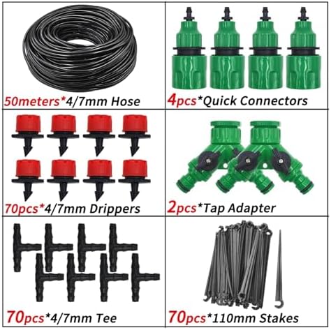 Ship accessories 5-100m Garden Watering Hose 4/7mm PVC Micro Irrigation Pipe Drip Irrigation Tubing Sprinkler 1/4'' Lawn Balcony Greenhouse Irrigation accessories(KIT001-50M) - Image 2