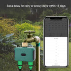 Yunseity Smart Dual Zone Water Timer, 2 Outlet Sprinkler Controller Garden Hose, IP55 Water Proof Digital Irrigation Controller, G3/4in Male - Image 3