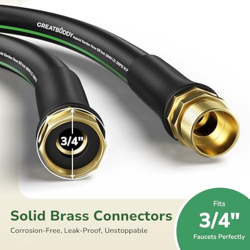 GreatBuddy Garden Hose 75ft, 5/8" Heavy Duty Water Hose, - Image 3