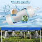 50ft/15M Misters for Outside Patio with Water Filter Misting Systems Pre-Assembled 15 Brass Mist Nozzles, Installation-Free Outdoor Misting Cooling System for Garden Waterpark Greenhouse - Image 2